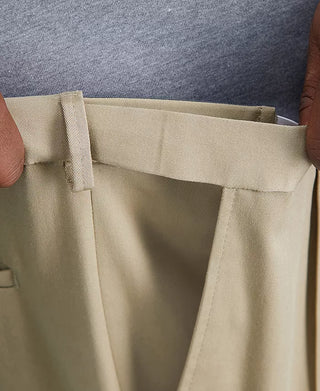 Men'S Big & Tall Premium No Iron Khaki Classic-Fit Pleated Hidden Expandable Waistband Pants