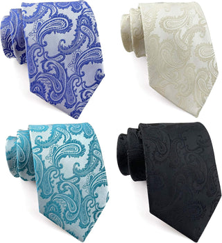 Men's Classic Jacquard Woven Ties - Pack of 4 or 6