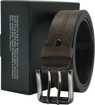 Belts for Men Big and Tall Double Prong; plus Size