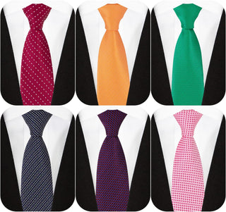 Men's Necktie Classic Silk Tie Woven Jacquard Neck Ties 6 PCS