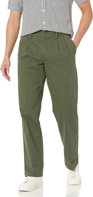 Big Men's Wrinkle-Resistant Pleated Chino Pants