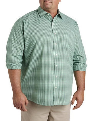 Big + Tall Men's Big and Tall Men's Long Sleeve Plaid Sport Shirt