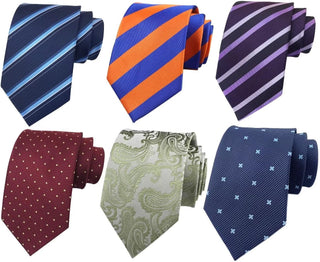 Men's Classic Jacquard Woven Ties - Pack of 4 or 6