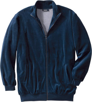 Plus Size Men's Big & Tall Tall Velour Full-Zip Jacket