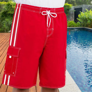 Big Mens Cargo Microfiber Beach Swim Trunks