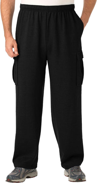 Plus Size Men's Big & Tall Fleece Cargo Sweatpants