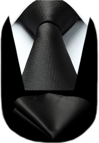 Plaid Checkered Tie Handkerchief Woven Classic Formal Men'S Necktie & Pocket Square Set