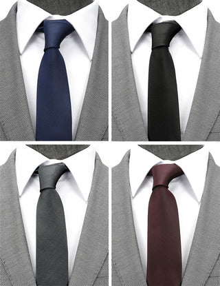 Skinny Solid Ties for Men, 4 Pack