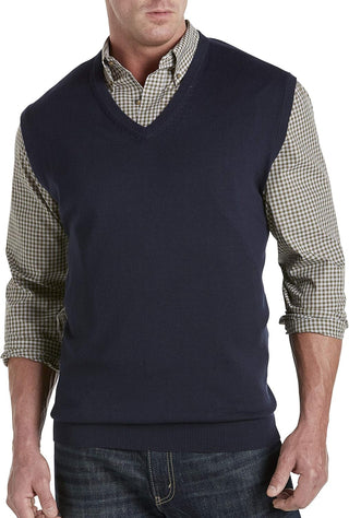 Plus Sized Men's Big and Tall V-Neck Sweater Vest