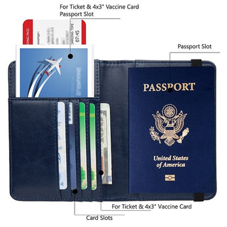 Creative Passport Holder Cover with 3D Metal Badge Leather Passport Wallet