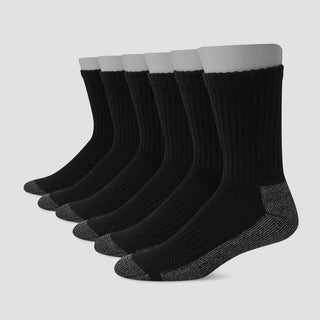 Hanes Men'S Big & Tall Work Crew Socks 6Pk - 12-14