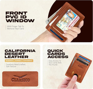 Leather Front Pocket Men's Wallet with RFID Blocking