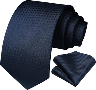 Plaid Checkered Tie Handkerchief Woven Classic Formal Men'S Necktie & Pocket Square Set