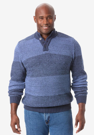 Big Men's Henley Shaker Sweater