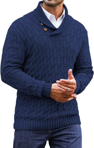 Shawl Collar Pullover Sweater V-Neck for Big and Tall