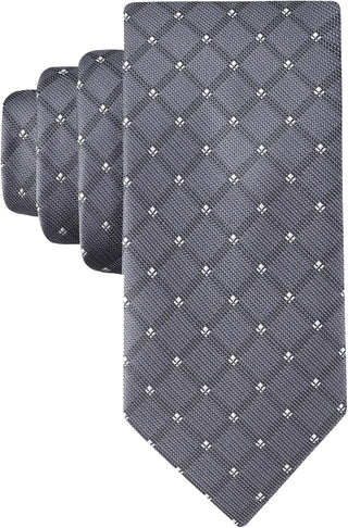 Mens Grid Pattern Self-Tie Necktie