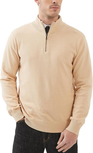 Large Mens Quarter-Zip Sweater