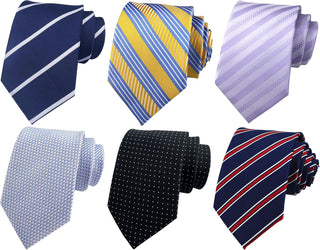 Men's Classic Jacquard Woven Ties - Pack of 4 or 6