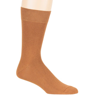 Big Mens Cotton Dress Big and Tall Soft Socks, Golden Brown, X-Large 13-15, 6 Pack