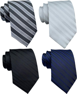 Men's Classic Jacquard Woven Ties - Pack of 4 or 6