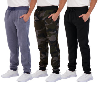 3 Pack Big Men's Tech Fleece Ultra-Soft Warm Jogger Athletic Sweatpants