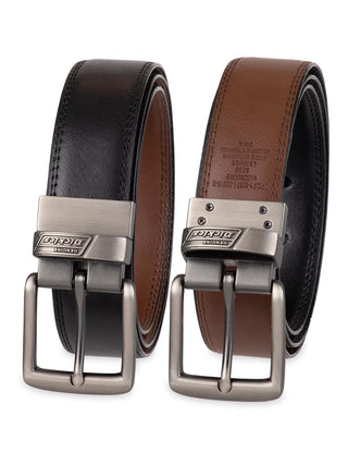 Men'S Two-In-One Reversible Black to Brown Double Stitch Belt (Regular and Big & Tall Sizes)