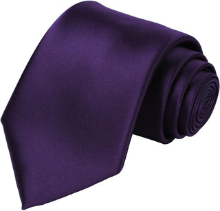 Solid Satin Tie Pure Color Necktie Mens Ties + Gift Box