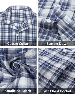 Big Men's Plaid Short Sleeve Button down Shirts