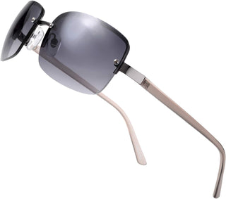 Semi-Rimless Rectangular Sunglasses for Men