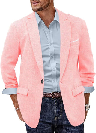 Plus Sized Linen Suit Jacket for Big Men