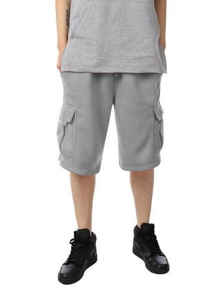 Mens Premium Cargo Sweat Shorts Heavyweight Heavy Duty Utility Pocket Elastic Waistband Drawstring Big and Tall Available