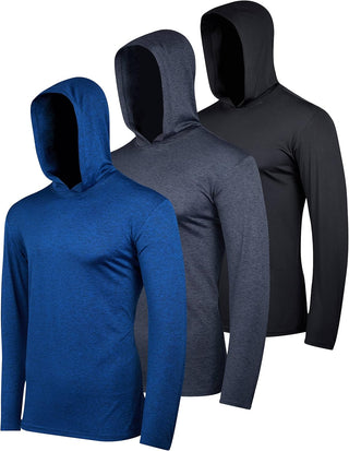 Big Men's Dry Fit Wicking Hoodie (Big and tall)- 3 pack