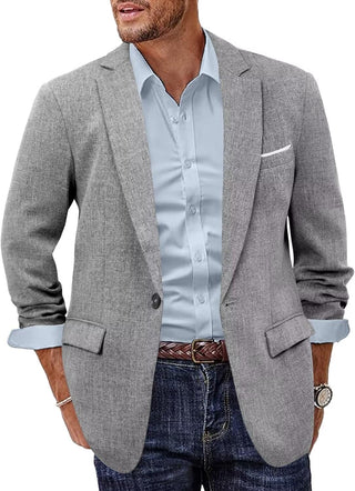 Plus Sized Linen Suit Jacket for Big Men