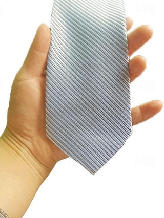 1Pc Light Gray Man Necktie Business Manager Tie Width 8Cm Bridegroom Groomsman Tie