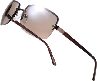 Semi-Rimless Rectangular Sunglasses for Men