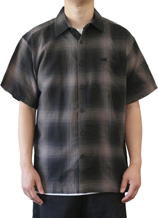 Plus Size Fit Short-Sleeve Plaid Flannel Shirt 