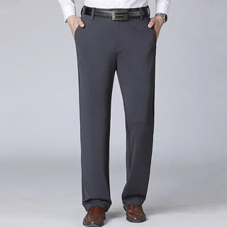 2Pcs Big Size Men'S Business Pants plus Size 40-52 95-155Kg Formal Work Long Pants Elastic Waist Suit Pants Casual Trousers