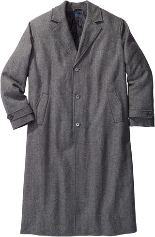 Big Mens Wool-Blend Long Overcoat