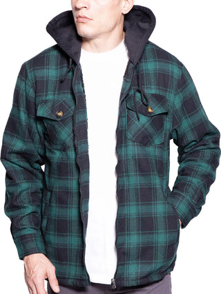 Plus Size Flannel Jackets for Men Big and Tall Zip up Hoodie 