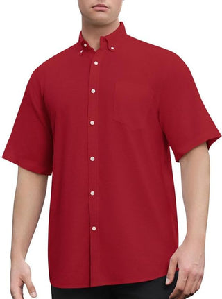 Plus Size Men's Linen Cotton Short Sleeve Shirts