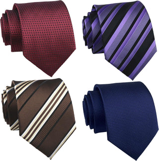 Men's Classic Jacquard Woven Ties - Pack of 4 or 6