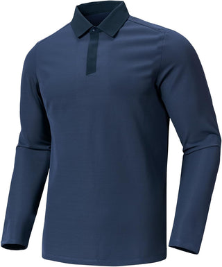 Plus Size Men's Big Golf Polo Shirts Long Sleeve