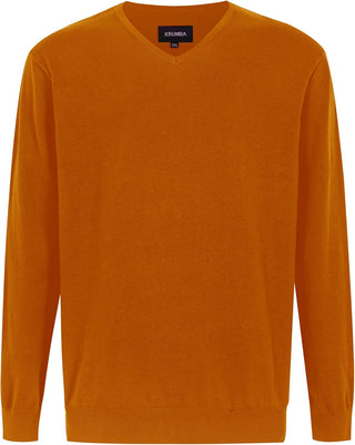 Men's Big and tall Sweater: Cotton V Neck  Pullover