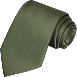 Solid Satin Tie Pure Color Necktie Mens Ties + Gift Box