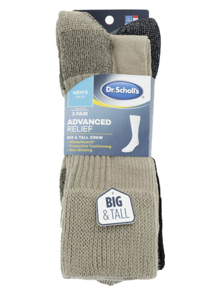 Men's Big and Tall Advanced Relief Blister Guard® Crew Socks, 3-Pack