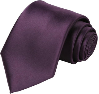 Solid Satin Tie Pure Color Necktie Mens Ties + Gift Box