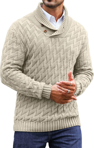 Shawl Collar Pullover Sweater V-Neck for Big and Tall