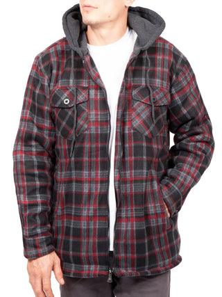 Plus Size Flannel Jackets for Men Big and Tall Zip up Hoodie 