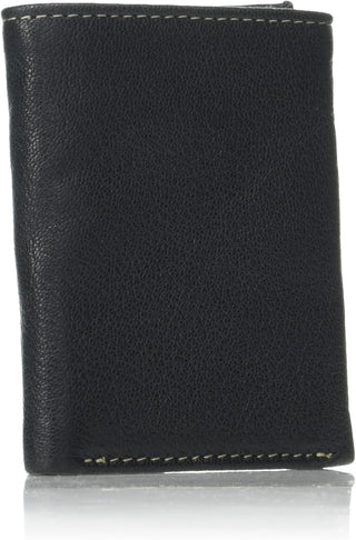 Men's Leather Trifold Wallet, Black