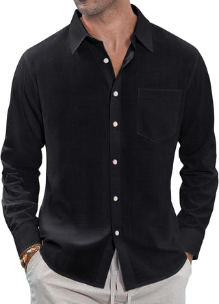 Big Men Linen Shirts Casual Button down